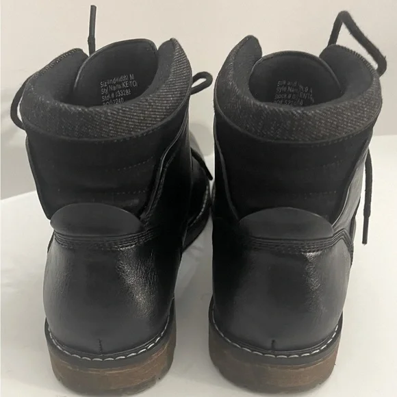 Ashford Hayes Men's Black Faux Leather Boots Size 9Medium Lace Up Good Condition - Picture 5 of 13